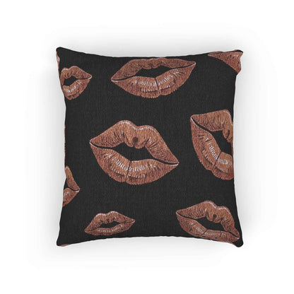 Rose Gold Lip Print Woven Accent Pillow - product image 1
