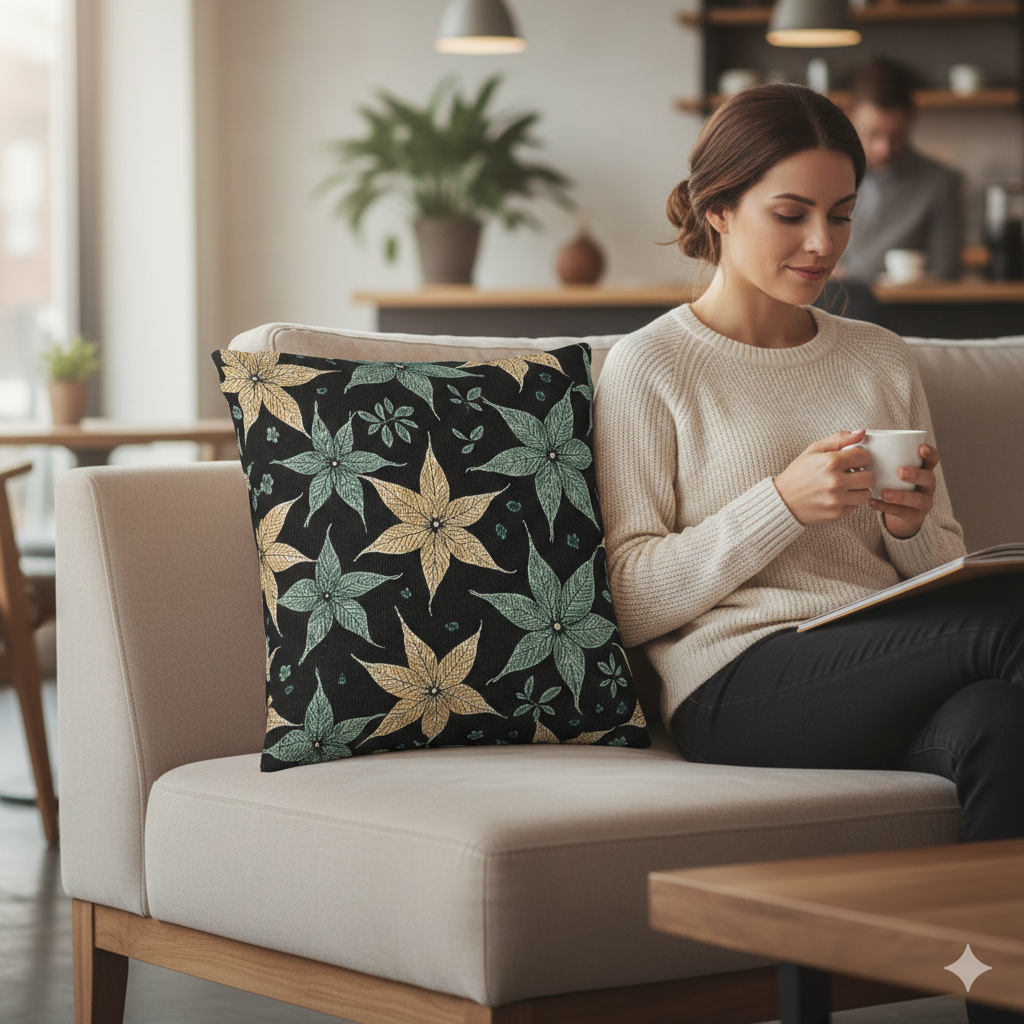Star Floral Pattern Woven Accent Pillow - product image 8