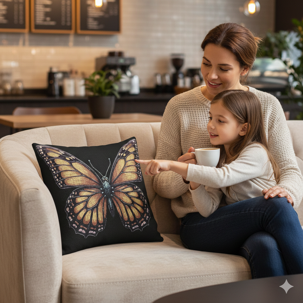 Golden Butterfly Woven Accent Pillow - product image 2
