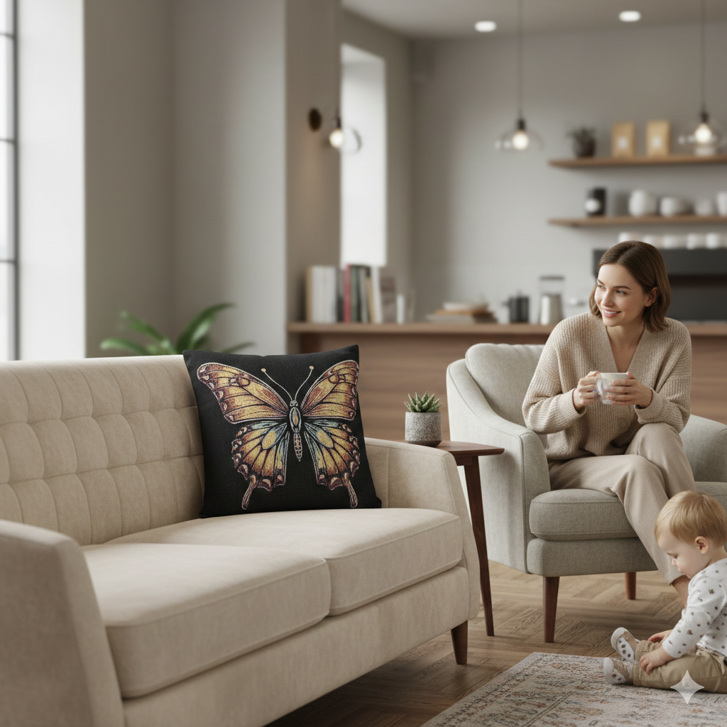 Monarch Butterfly Woven Accent Pillow - product image 10