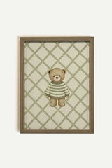 Striped Sweater Bear Framed Canvas Art - product image 1