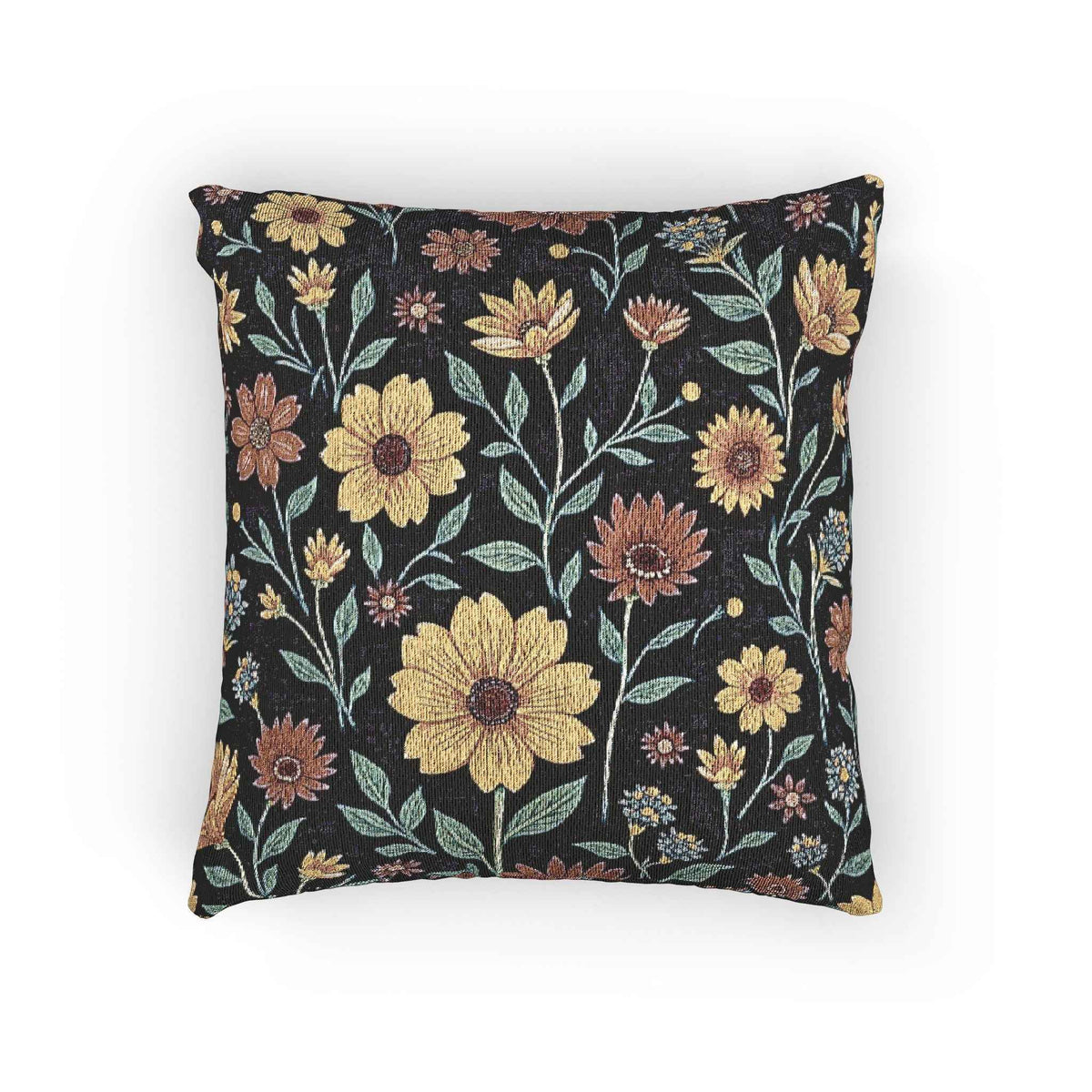 Vintage Floral Woven Accent Pillow