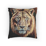 Lion Portrait Woven Accent Pillow
