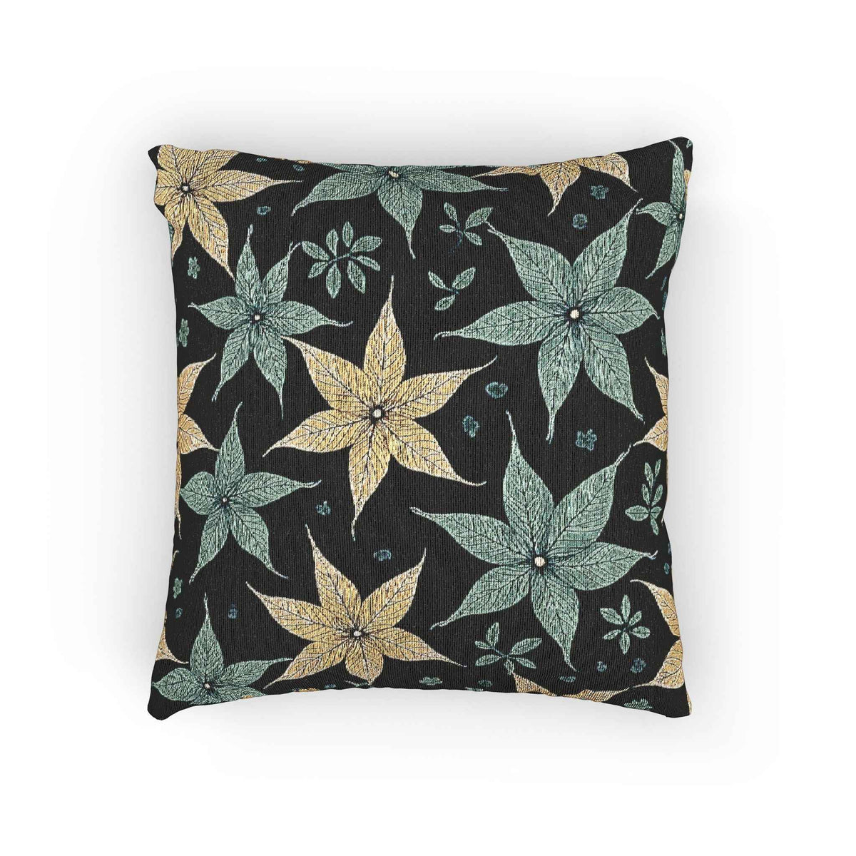 Star Floral Pattern Woven Accent Pillow