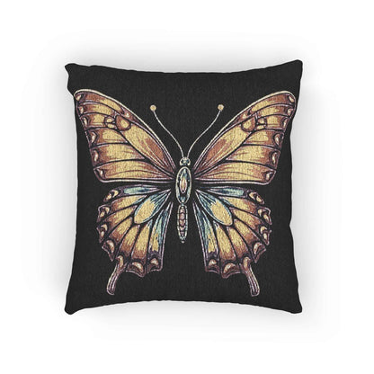 Golden Butterfly Woven Accent Pillow