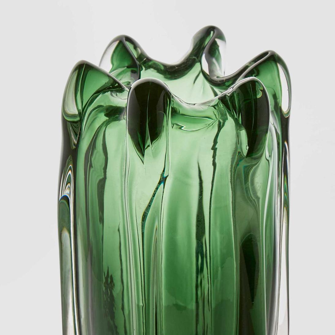Large Green Glass Vase - product image 2
