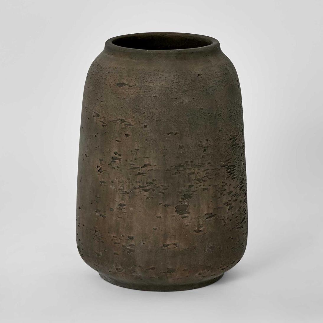 Tall Earth-Brown Eco-Cement Vase - product image 1