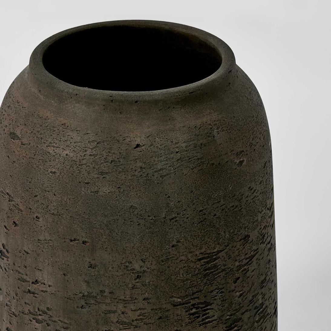 Tall Earth-Brown Eco-Cement Vase - product image 2