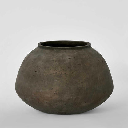 Wide Earth-Brown Eco-Cement Vase - product image 1