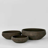 Three-Piece Earth-Brown Planter Bowl Set - product image 1