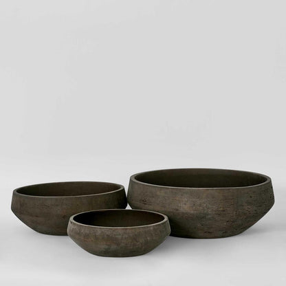 Three-Piece Earth-Brown Planter Bowl Set - product image 1
