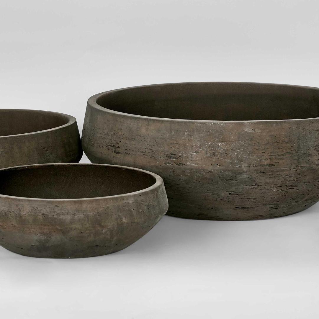 Three-Piece Earth-Brown Planter Bowl Set - product image 2