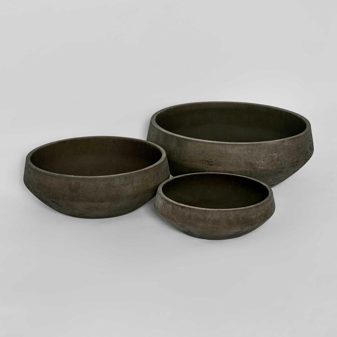 Three-Piece Earth-Brown Planter Bowl Set - product image 3