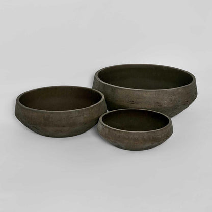 Three-Piece Earth-Brown Planter Bowl Set - product image 3