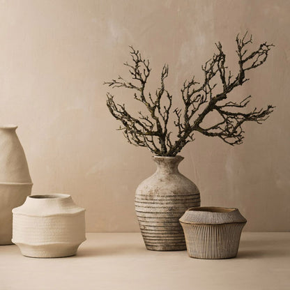 Clove-Grey Textured Ceramic Vase - product image 1