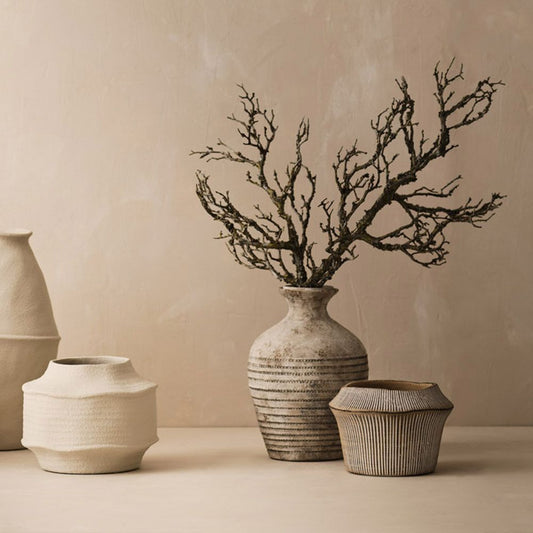 Clove-Grey Textured Ceramic Vase - product image 1