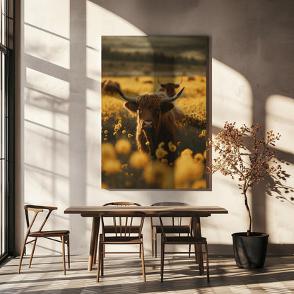 Highland Cattle in Meadow Canvas Art - product image 5