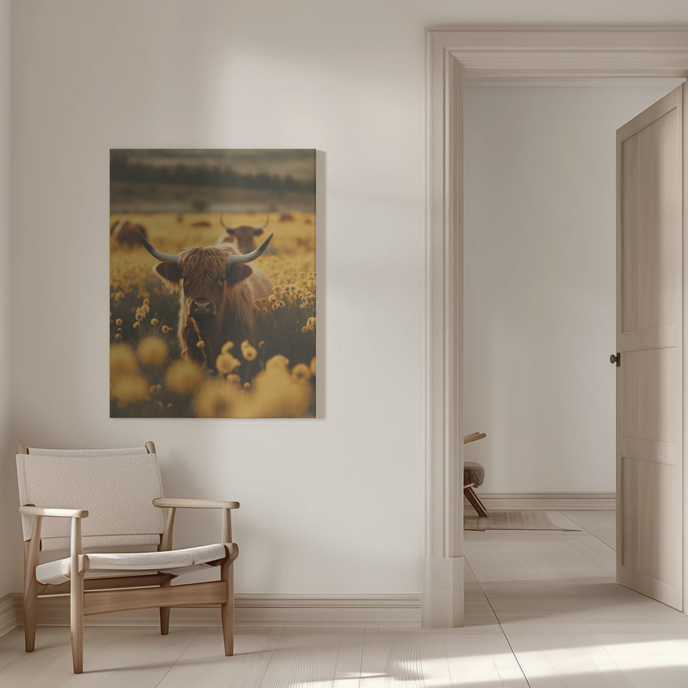 Highland Cattle in Meadow Canvas Art - product image 9