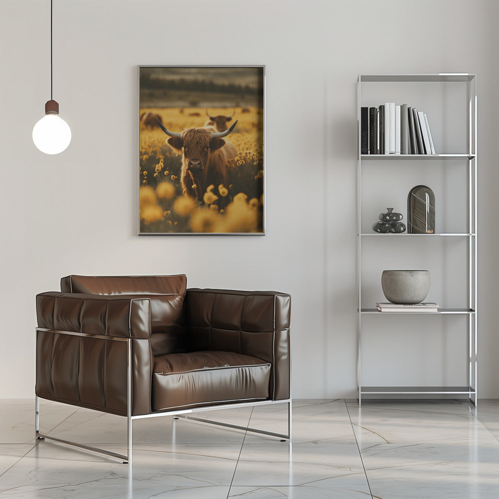 Highland Cattle in Meadow Canvas Art - product image 8