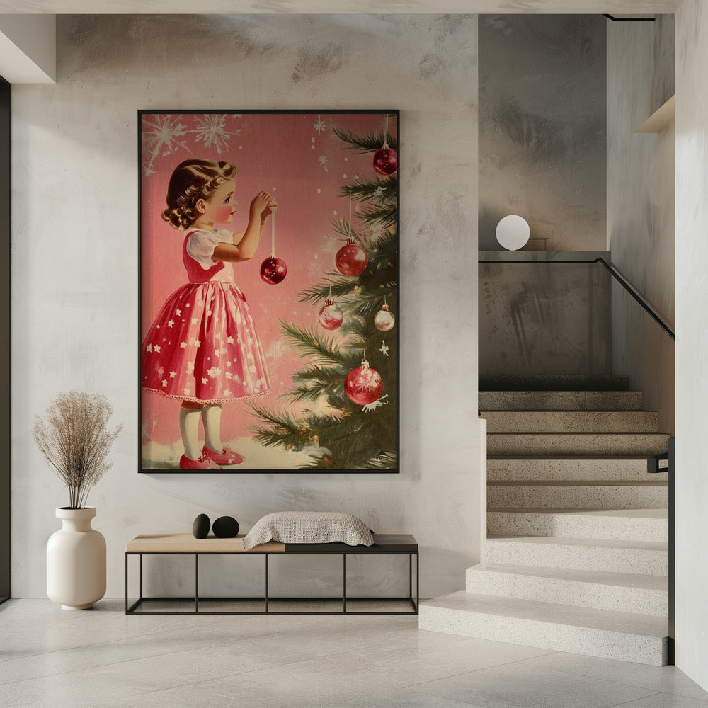 Girl with Ornaments Canvas Wall Art - product image 1