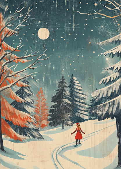 Festive Girl Canvas Wall Art